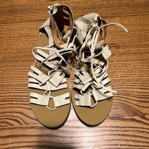 J Crew Outlet Beige Strappy Sandals 9.5 GUC